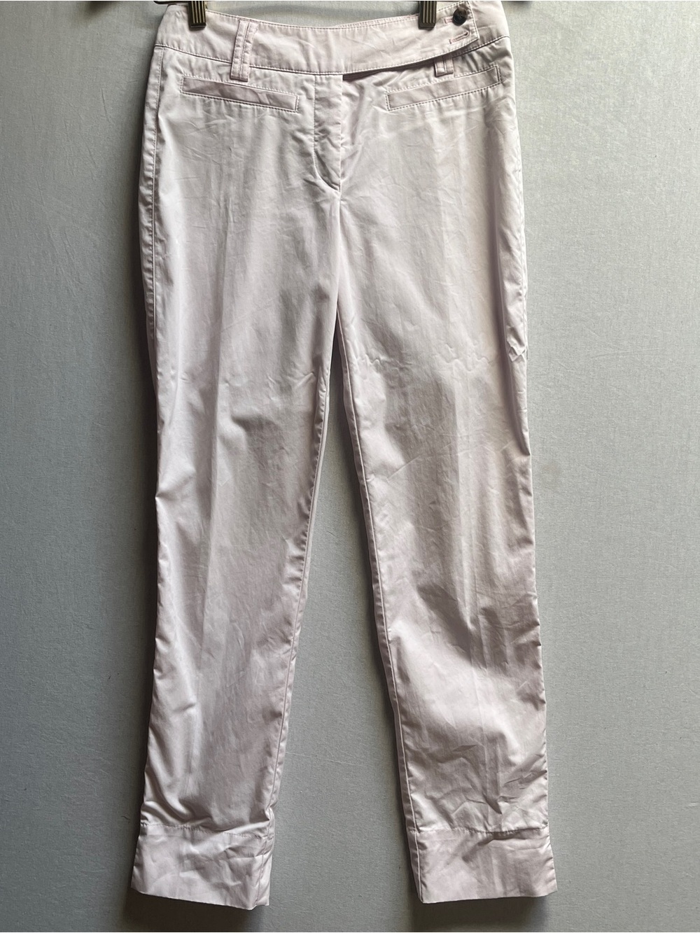 St. Emile Pink Straight Leg Split Hem Tailored Cotton Dress Pants Size 6